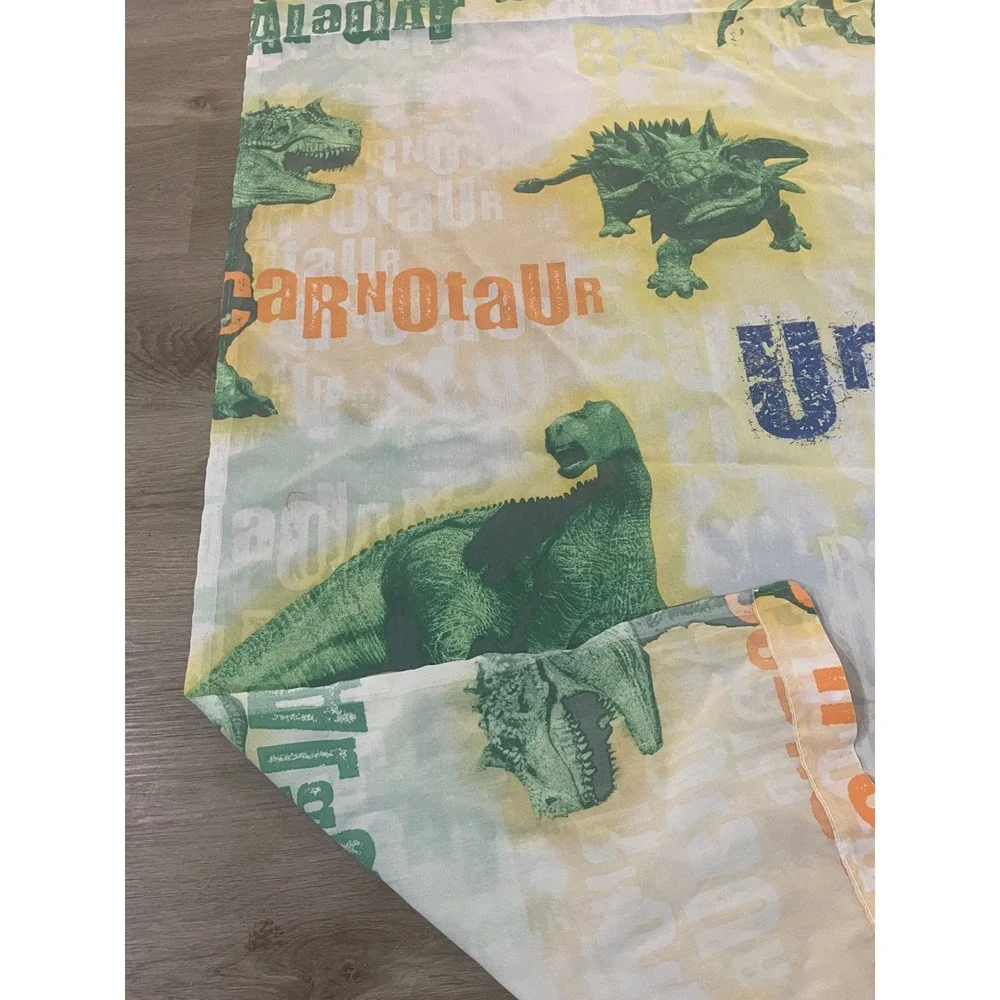 Vintage Disney Dinosaur Sheets Twin 2000 Aladar Carnotaur Movie Flat Fitted Y2K